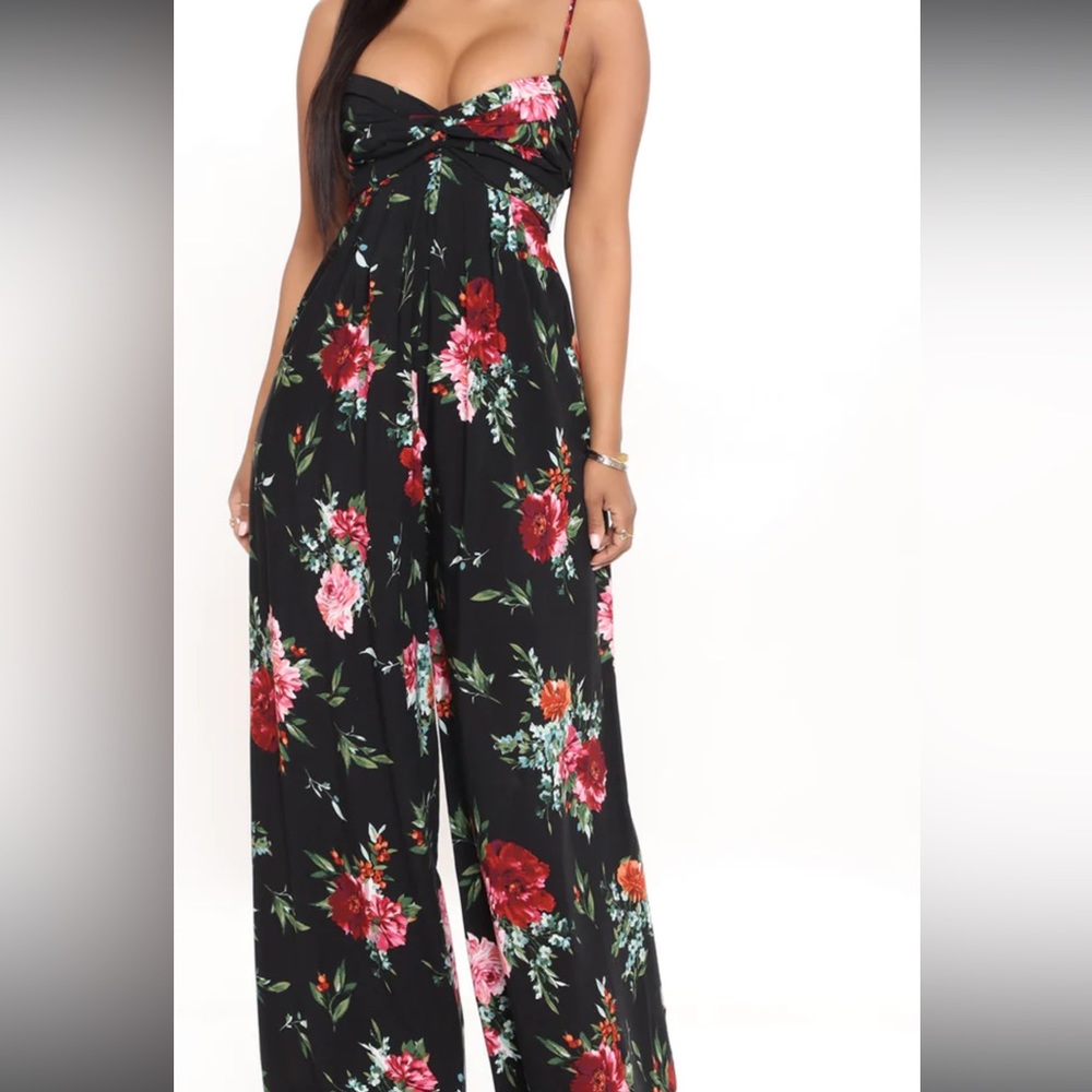Printed Jumpsuit flowery gauze